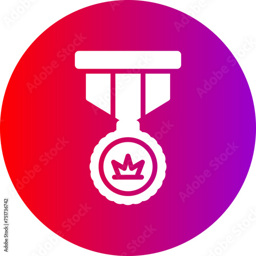 Badge Glyph Circle Gradient Icon