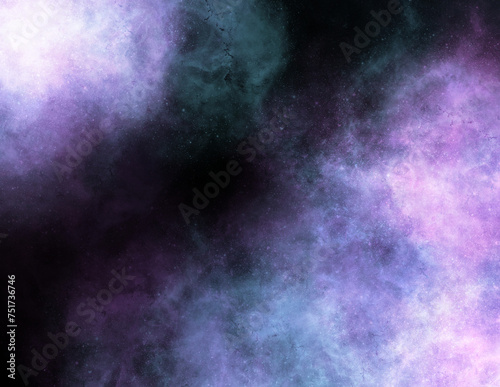 purple galaxy background on black isolated with copy space for text