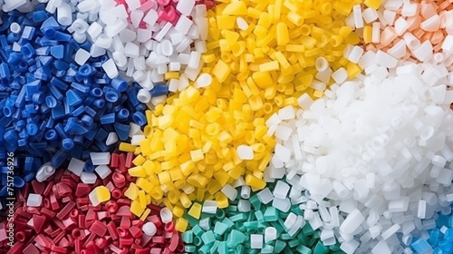  Recycled crushed plastic granules turned into new reused material