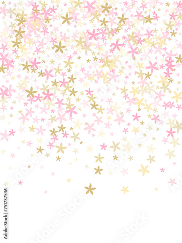 Phlox abstract flowers vector illustration. Gentle field bloom shapes scatter...