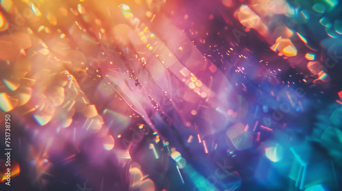 Dusted Holographic Abstract Multicolored Backgound Photo Overlay, Screen Mode for Vintage Retro Looking, Rainbow Light Leaks Prism Colors, Trend Design Creative Defocused Effect, Blurred Glow Vintage