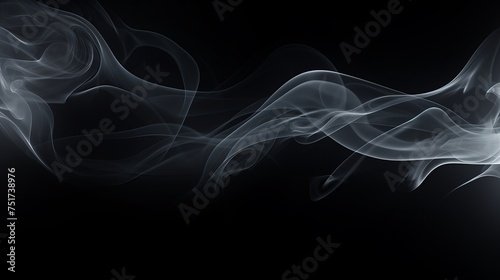 Smoke Texture on Blank Black Background