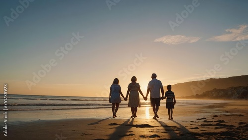 Famille heureuse - vacances d   t   plage