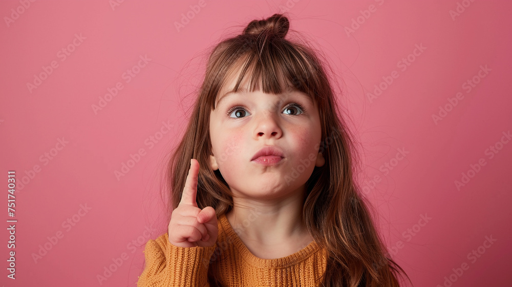 Girl have an idea. A gesture of an idea. 