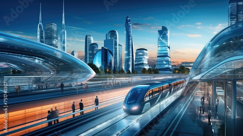 Fototapeta Naklejka Na Ścianę i Meble -  urban technology city background