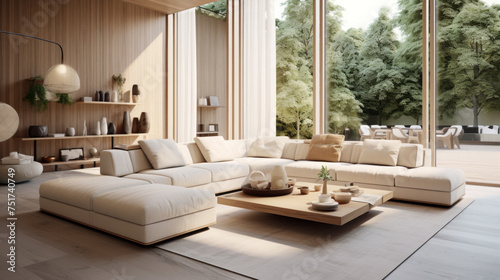 A trendy living room with customizable furniture that adds a touch of elegance to the space photo