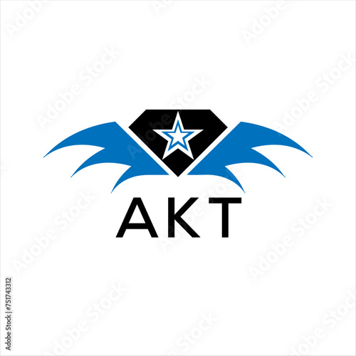 AKT letter logo. technology icon blue image on white background. AKT Monogram logo design for entrepreneur and business. AKT best icon.	
