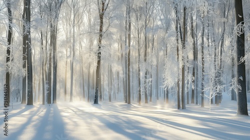 winter snowy woods © vectorwin
