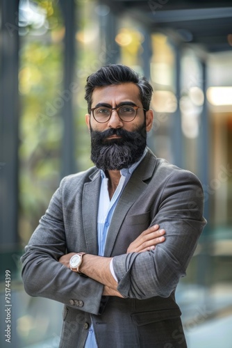 Hindu businessman in a formal suit Generative AI