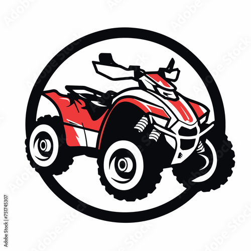 Quad bike in cartoon  doodle style. Image for t-shirt  web  mobile apps and ui. Isolated 2d vector illustration in logo  icon  sketch style  Eps 10. AI Generative