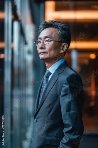Asian businessman in a formal suit Generative AI