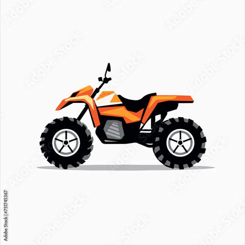 Quad bike in cartoon, doodle style. Image for t-shirt, web, mobile apps and ui. Isolated 2d vector illustration in logo, icon, sketch style, Eps 10. AI Generative