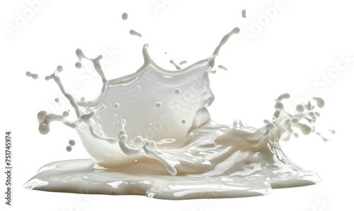 Dynamic milk splash, cut out - stock png.