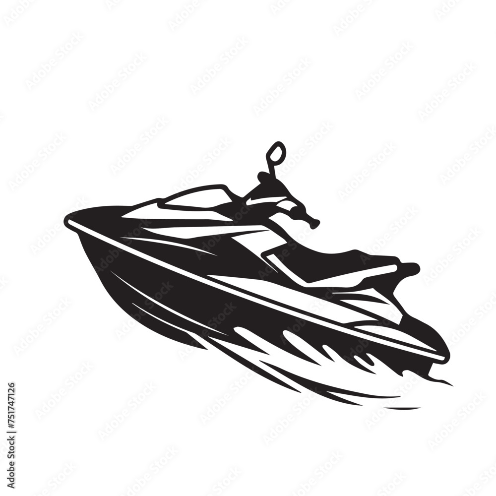 Jet ski in cartoon, doodle style . Image for t-shirt, web, mobile apps and ui. Isolated 2d vector illustration in logo, icon, sketch style, Eps 10, black and white. AI Generative Jet ski in cartoon, doodle style . Image for t-shirt, web, mobile apps and ui. Isolated 2d vector illustration in logo, icon, sketch style, Eps 10, black and white. AI Generative