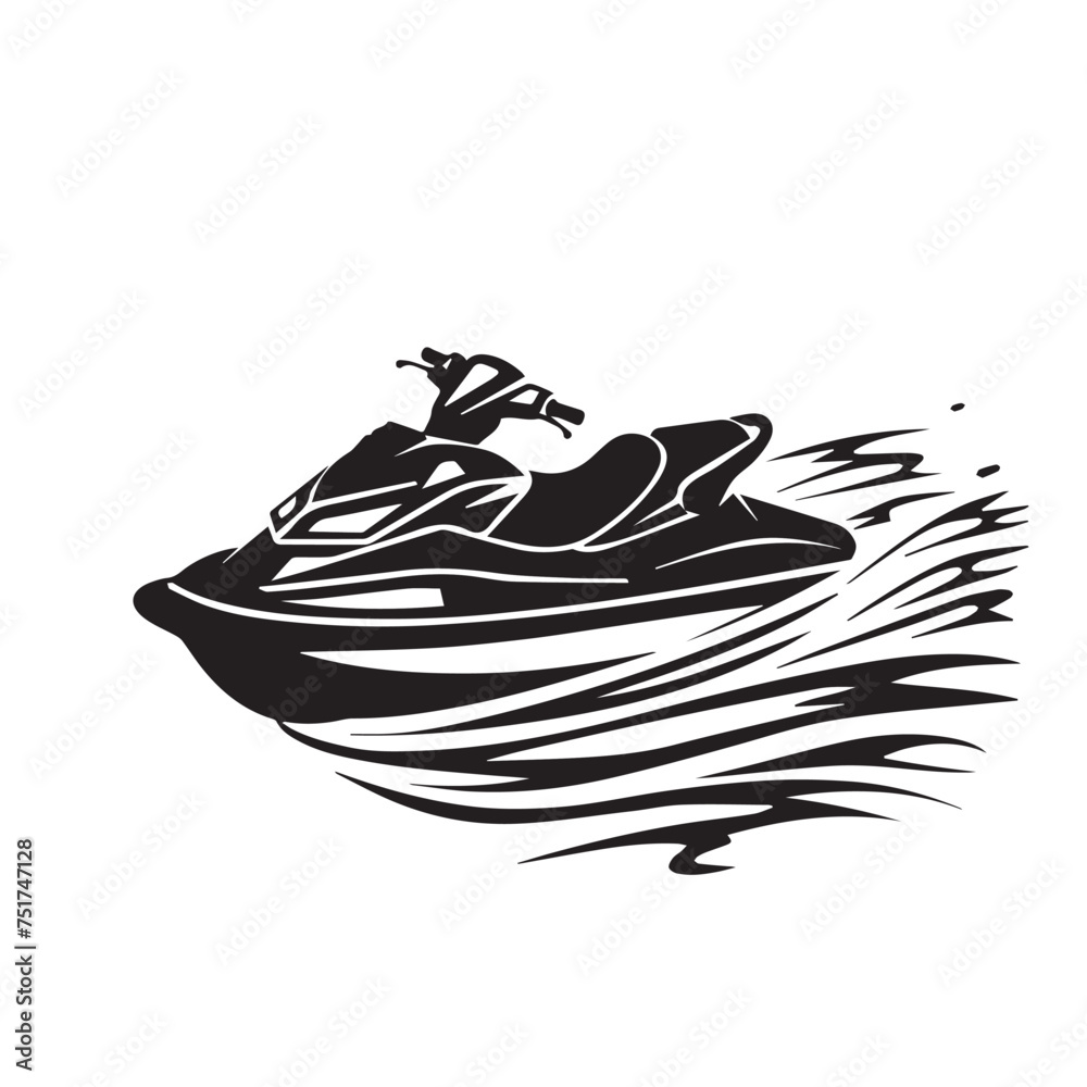 Jet ski in cartoon, doodle style . Image for t-shirt, web, mobile apps and ui. Isolated 2d vector illustration in logo, icon, sketch style, Eps 10, black and white. AI Generative Jet ski in cartoon, doodle style . Image for t-shirt, web, mobile apps and ui. Isolated 2d vector illustration in logo, icon, sketch style, Eps 10, black and white. AI Generative