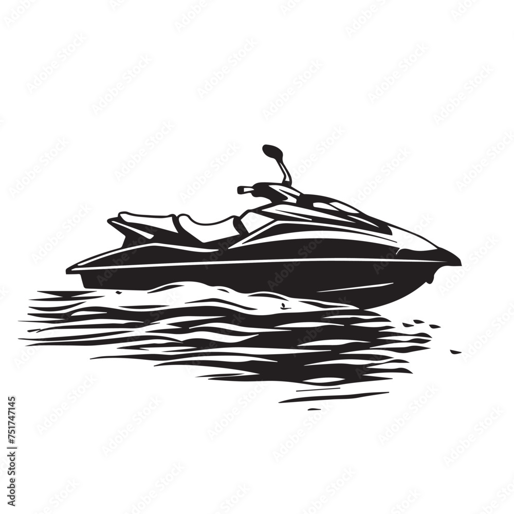 Jet ski in cartoon, doodle style . Image for t-shirt, web, mobile apps and ui. Isolated 2d vector illustration in logo, icon, sketch style, Eps 10, black and white. AI Generative Jet ski in cartoon, doodle style . Image for t-shirt, web, mobile apps and ui. Isolated 2d vector illustration in logo, icon, sketch style, Eps 10, black and white. AI Generative