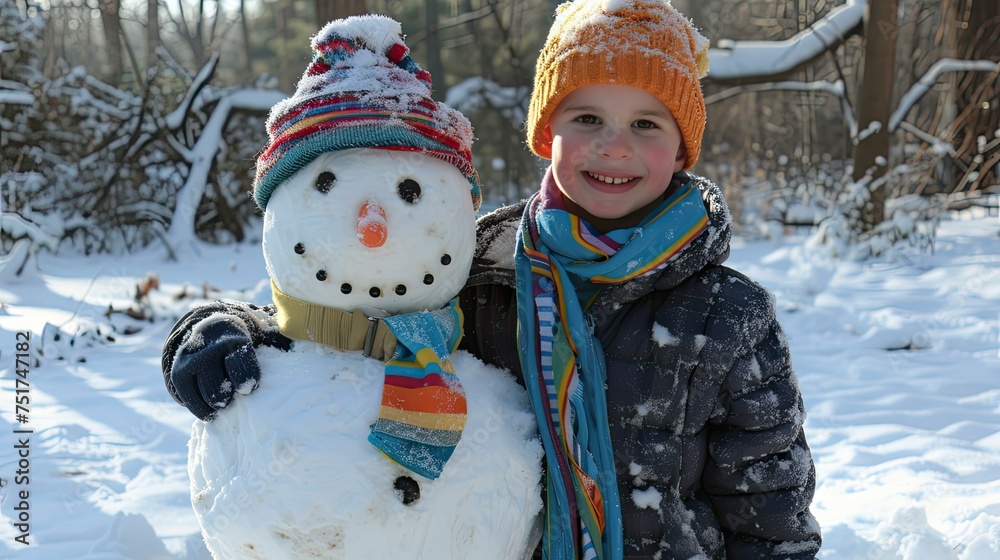 snow kid snowman