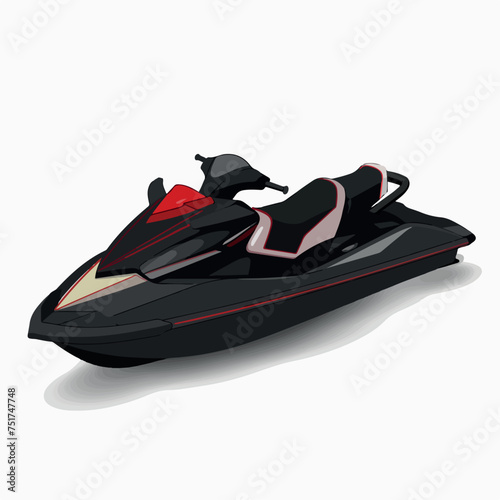 Jet ski in cartoon, doodle style. Image for t-shirt, web, mobile apps and ui. Isolated 2d vector illustration in logo, icon, sketch style, Eps 10. AI Generative