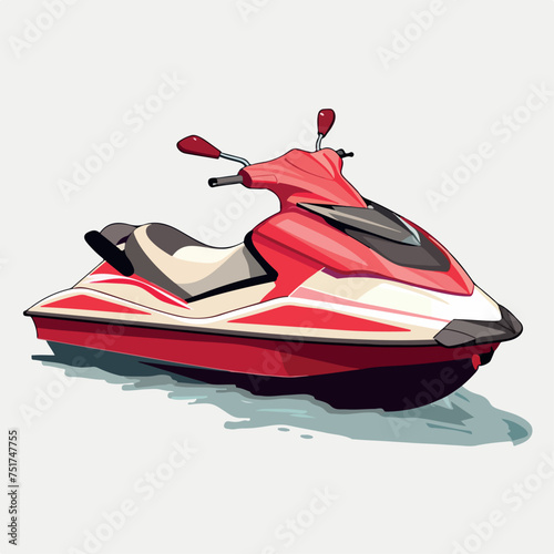 Jet ski in cartoon, doodle style. Image for t-shirt, web, mobile apps and ui. Isolated 2d vector illustration in logo, icon, sketch style, Eps 10. AI Generative