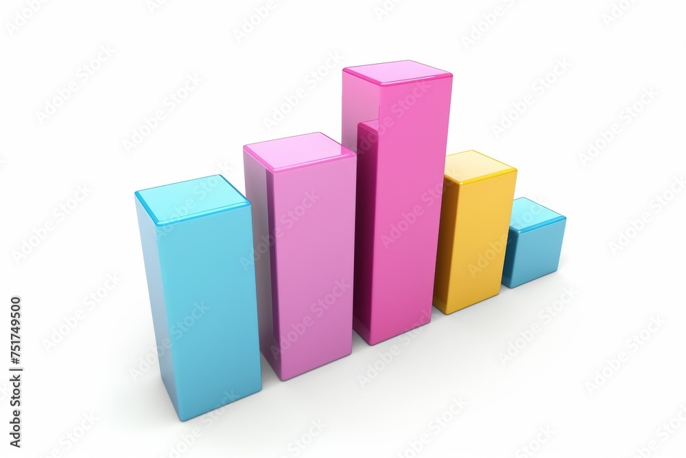 colorful set of bar graphs on white background colorful set of bar graphs on white background