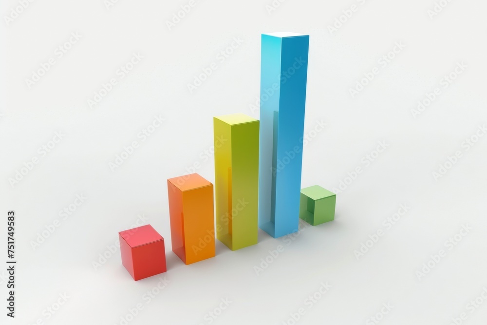 colorful set of bar graphs on white background colorful set of bar graphs on white background