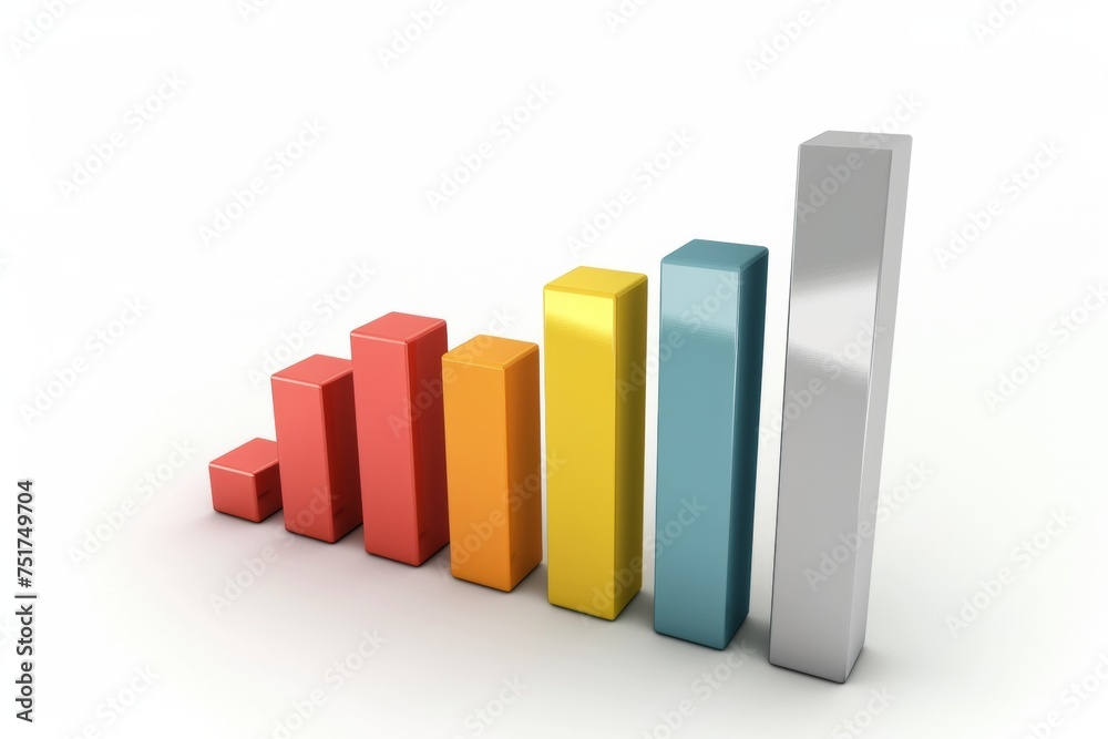 colorful set of bar graphs on white background colorful set of bar graphs on white background