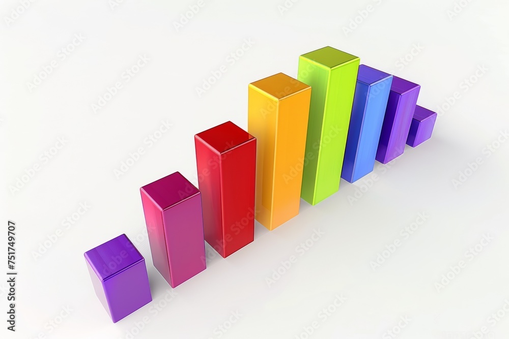 colorful set of bar graphs on white background colorful set of bar graphs on white background