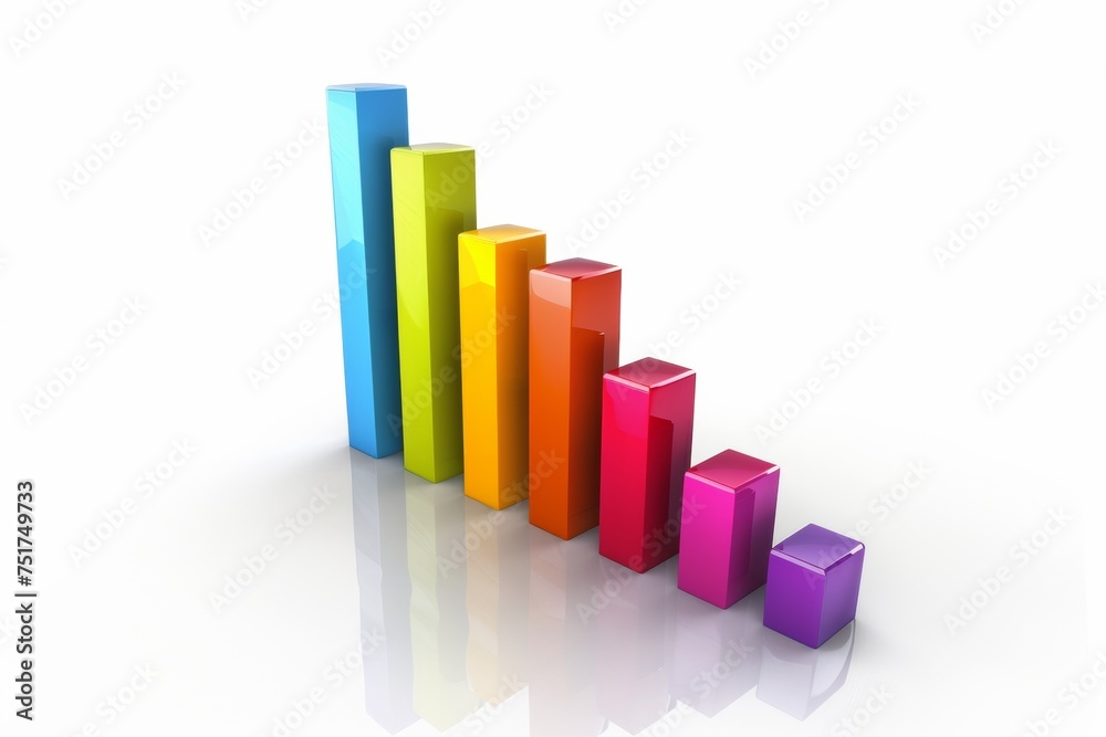 colorful set of bar graphs on white background colorful set of bar graphs on white background