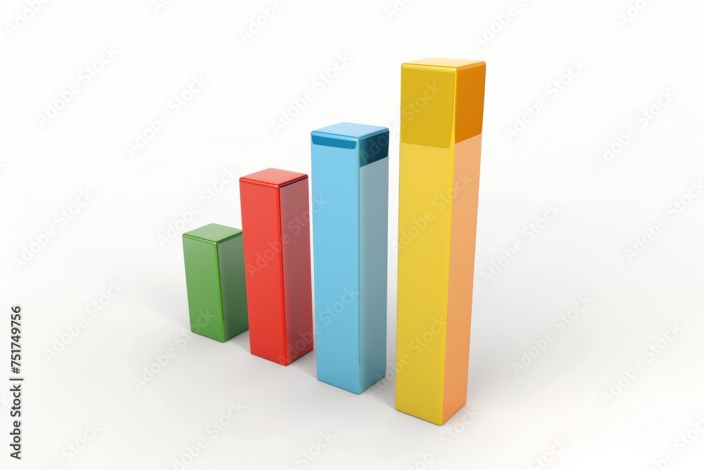 colorful set of bar graphs on white background colorful set of bar graphs on white background