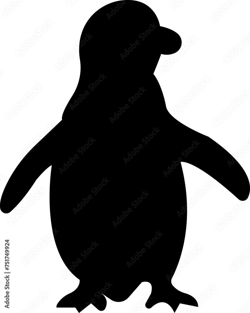 Penguin black icon flat winter vector isolated on transparent background. Logo baby cartoon character symbol graphic doodle animal element, characters play fun, make snowman, skating and skiing Penguin black icon flat winter vector isolated on transparent background. Logo baby cartoon character symbol graphic doodle animal element, characters play fun, make snowman, skating and skiing