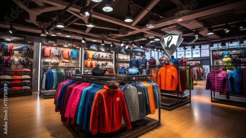 Sport clothes store in shopping mall