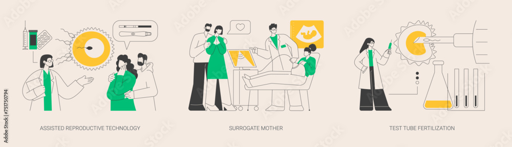 Infertility procedures abstract concept vector illustrations. Infertility procedures abstract concept vector illustrations.