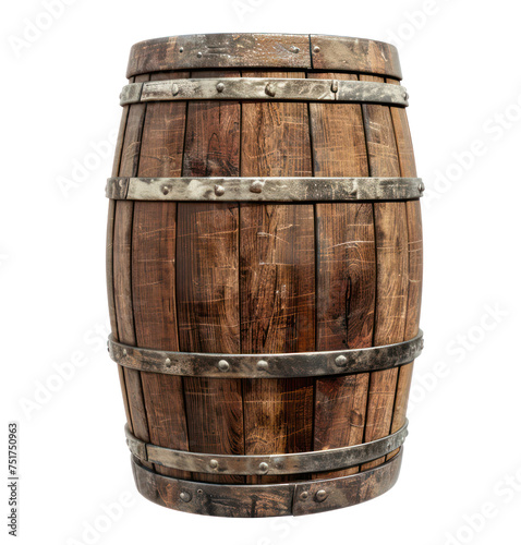 Vintage wooden barrels, cut out - stock png.