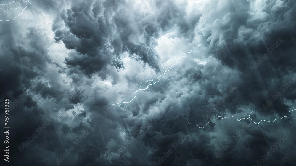 Obraz premium Storm sky, lightning in the sky