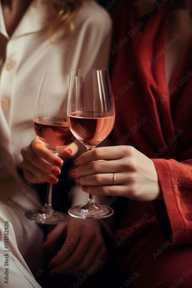 Two glasses of wine in the hands of a women. Two glasses of wine in the hands of a women.