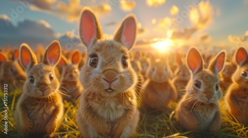 Bunnies. AI Generative