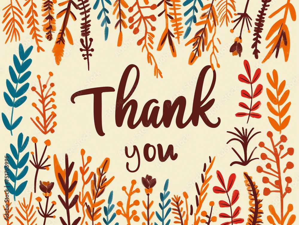 Autumn-themed thank you card with a warm rustic feel