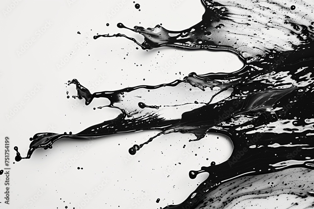 Vertical artwork with splash-ink style against a crisp white background, evoking an artistic flair Vertical artwork with splash-ink style against a crisp white background, evoking an artistic flair