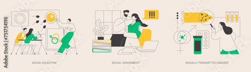 Sexual behavior abstract concept vector illustrations.