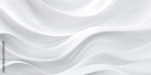 Abstract 3D Background, white grey wavy waves flowing liquid paint © Slanapotam
