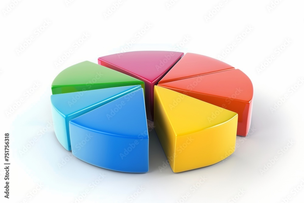 Obraz premium Pie charts icons. Set of 3D circular graphs on white background