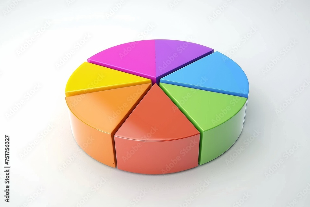 Fototapeta premium Pie charts icons. Set of 3D circular graphs on white background