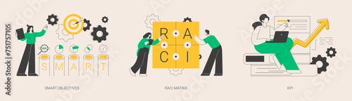 Success measurement abstract concept vector illustrations.