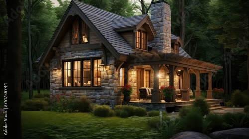 retreat luxury cottage building © vectorwin