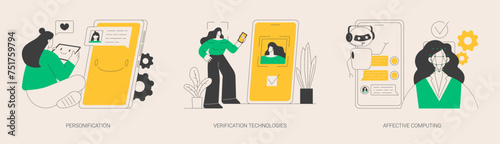 Data access and user experience abstract concept vector illustrations.