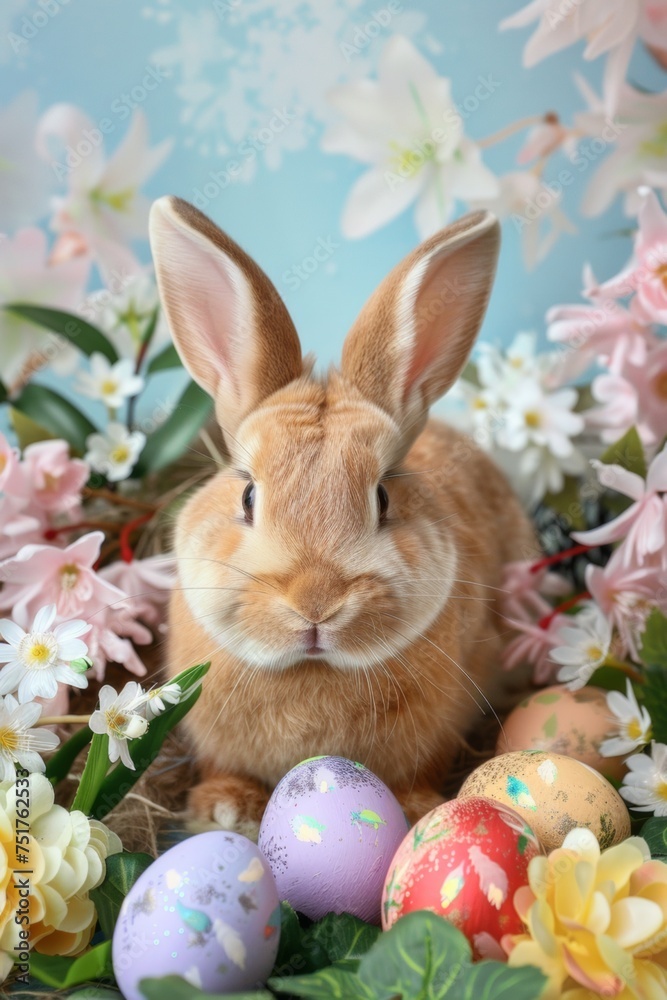 happy easter greeting card easter bunny Generative AI