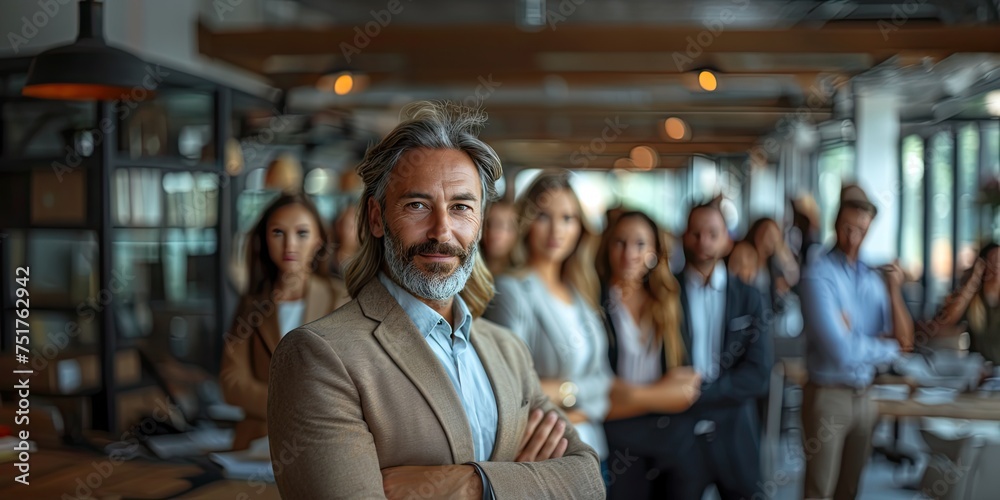 Portrait of business people in the office. They are looking at the camera, positive, confident emotion. 