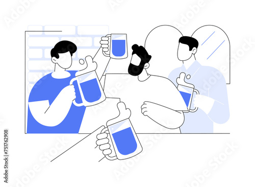 Going to a pub isolated cartoon vector illustrations.