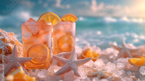 Coctails on a tropical beach..