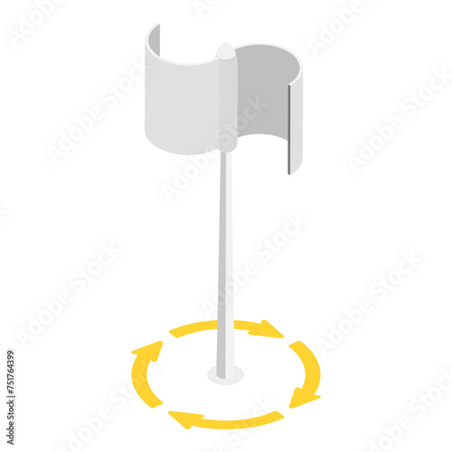 3D Isometric Flat Vector Illustration of Vertical Axis Wind Turbines, Technologies for Alternative Power Production. Item 1
